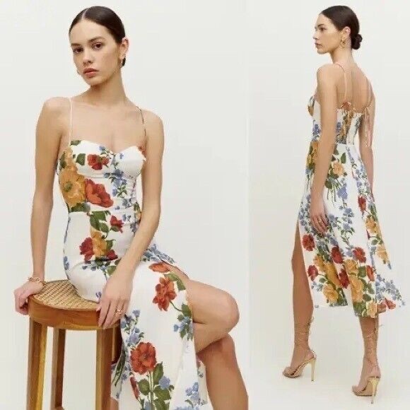 Reformation Juliette Floral Spaghetti Strap Maxi Dress in Formosa - Picture 7 of 8